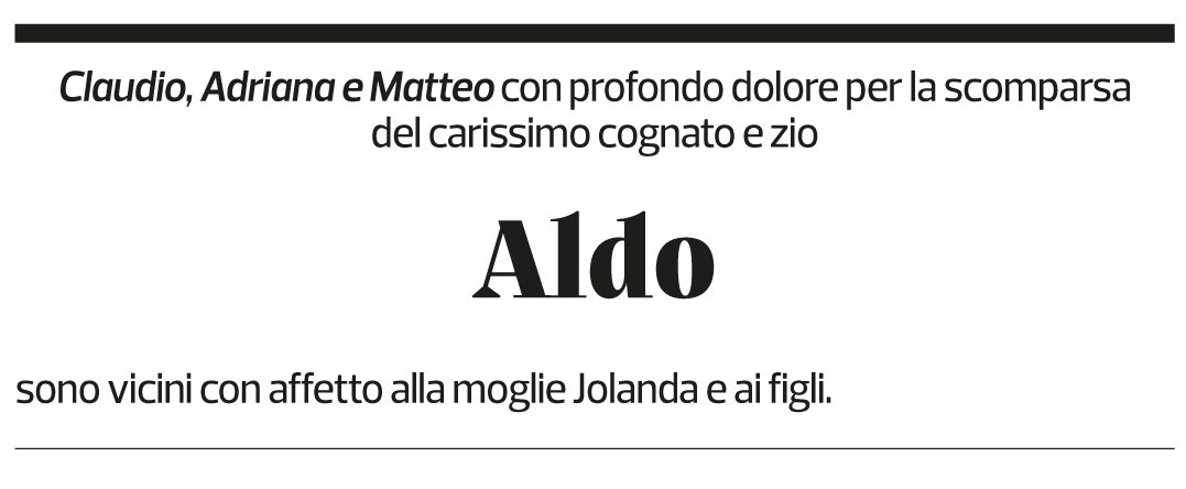 Annuncio funebre Aldo Rusconi