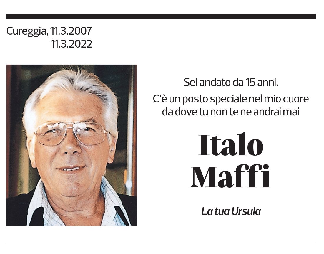 Annuncio funebre Italo Maffi