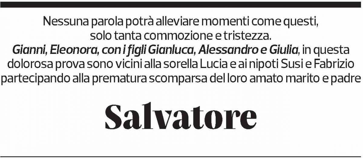 Annuncio funebre Salvatore Scarallo