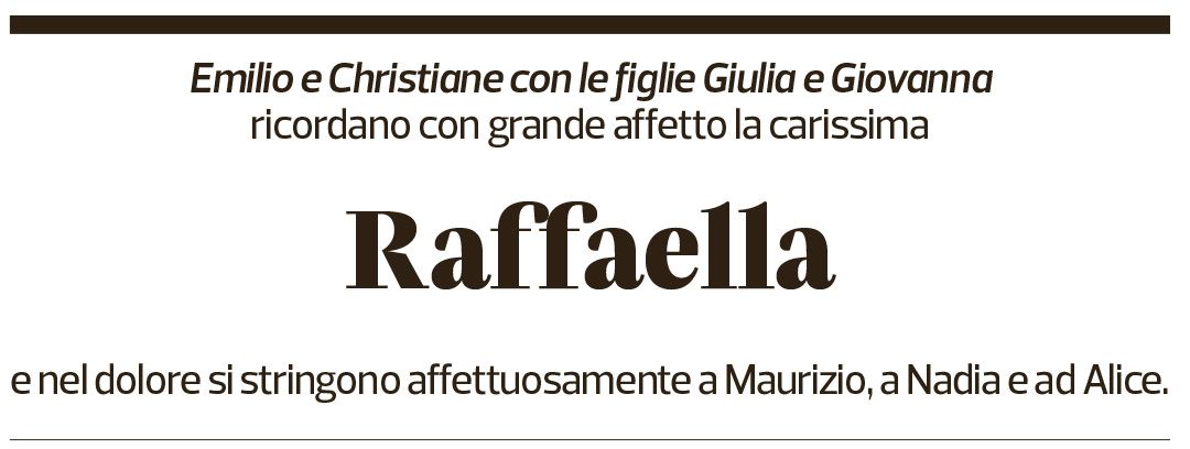 Annuncio funebre Raffaella Ravazzini