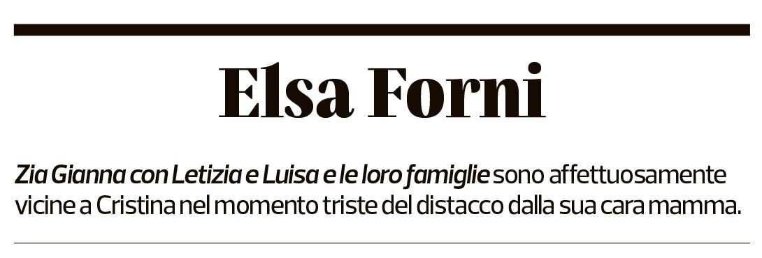 Annuncio funebre Elsa Forni