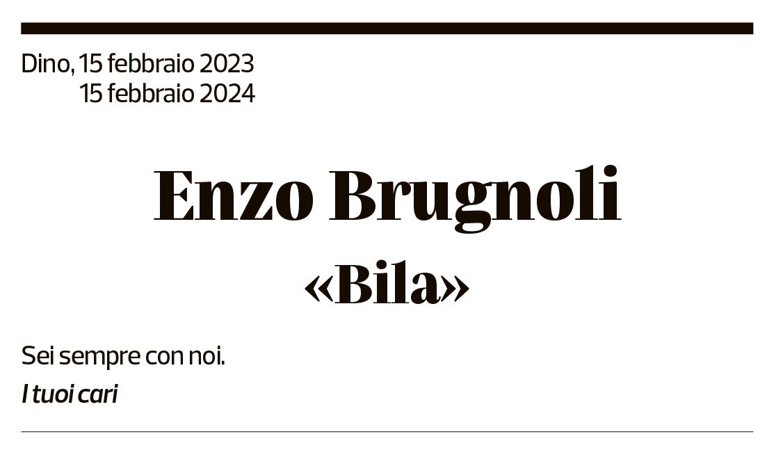 Annuncio funebre Enzo Brugnoli