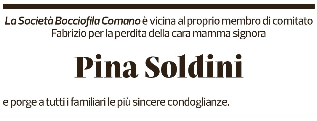 Annuncio funebre Pina Soldini