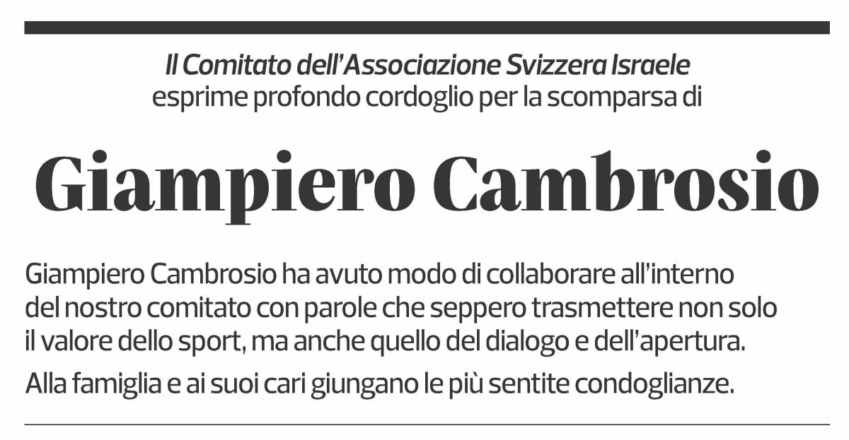 Annuncio funebre Giampiero Cambrosio