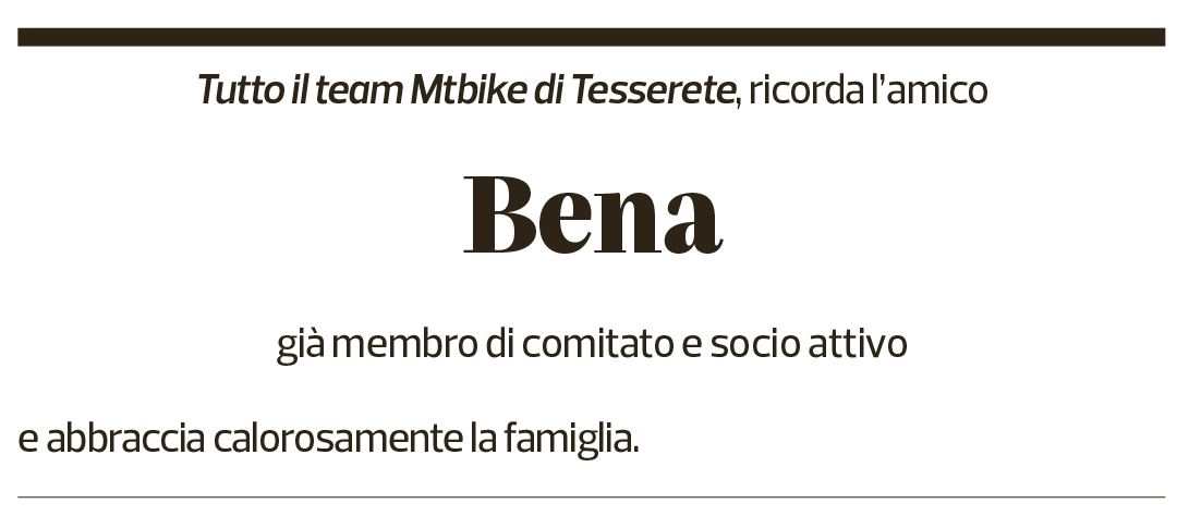 Annuncio funebre Bena 