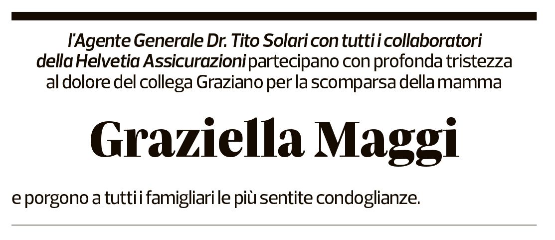Annuncio funebre Graziella Maggi