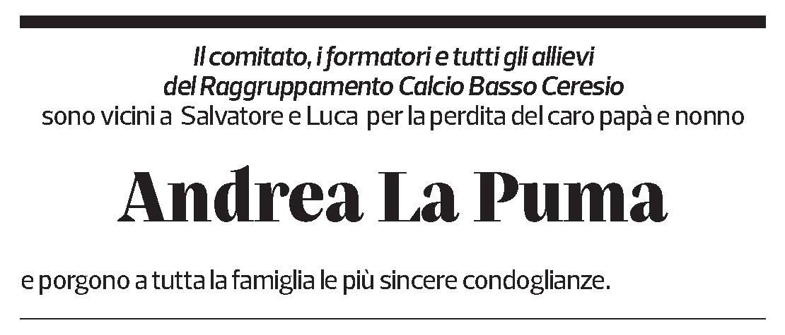 Annuncio funebre Andrea La Puma