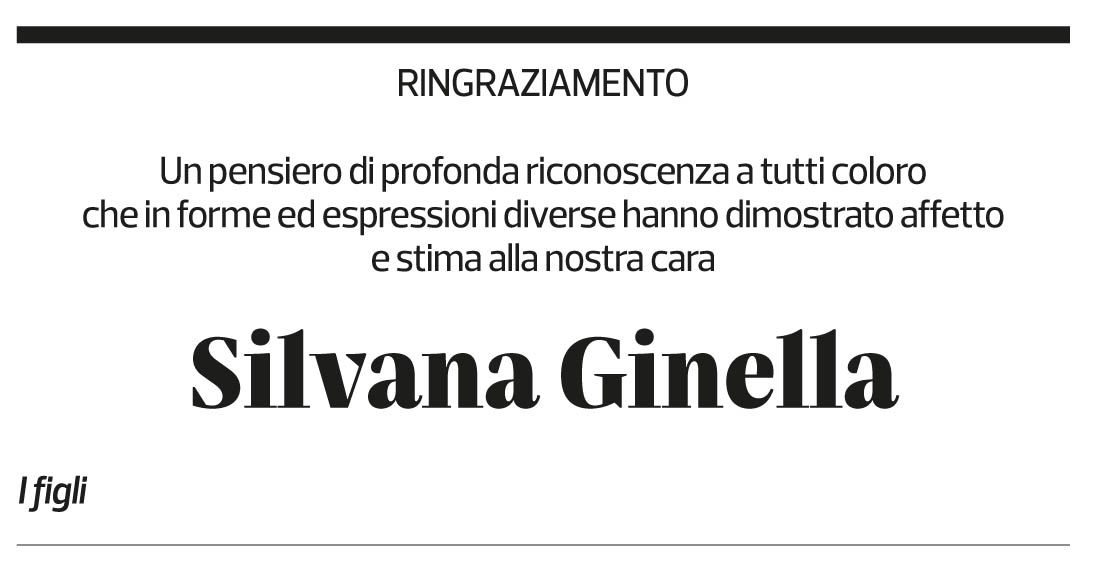 Annuncio funebre Silvana Ginella