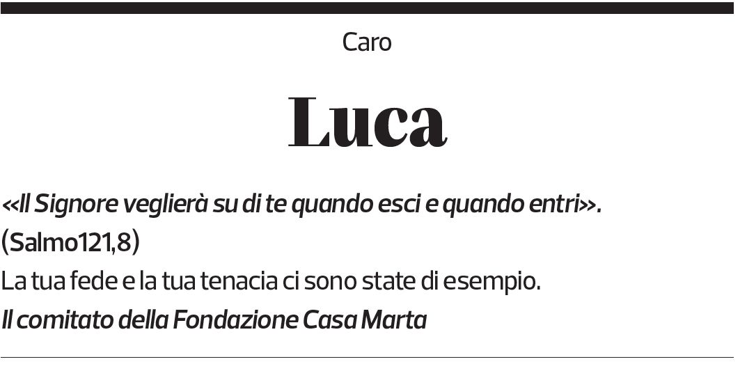 Annuncio funebre Luca Buzzi