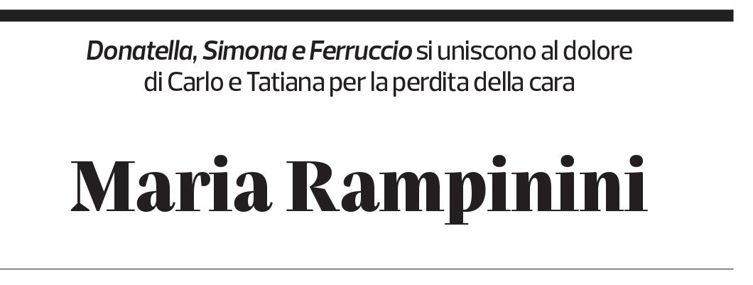 Annuncio funebre Maria Rampinini