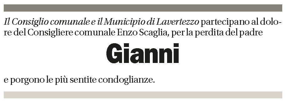 Annuncio funebre Gianni Scaglia