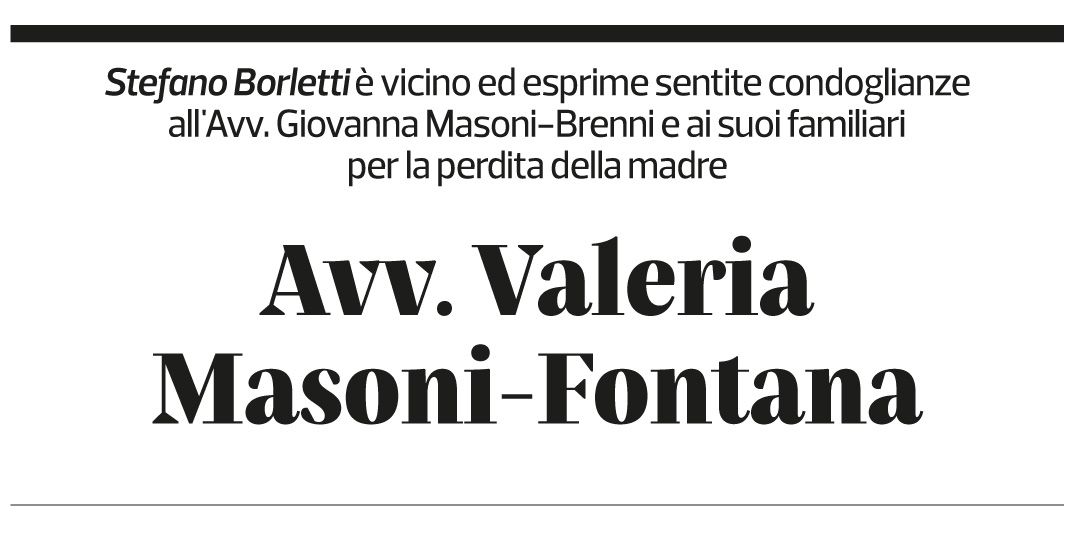 Annuncio funebre Valeria Masoni-fontana