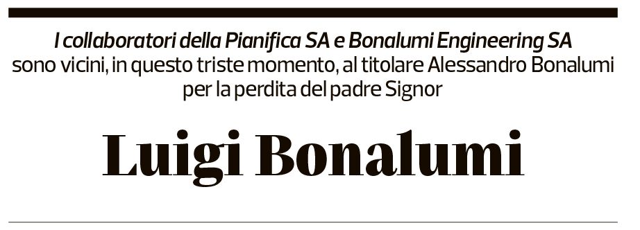 Annuncio funebre Luigi Bonalumi