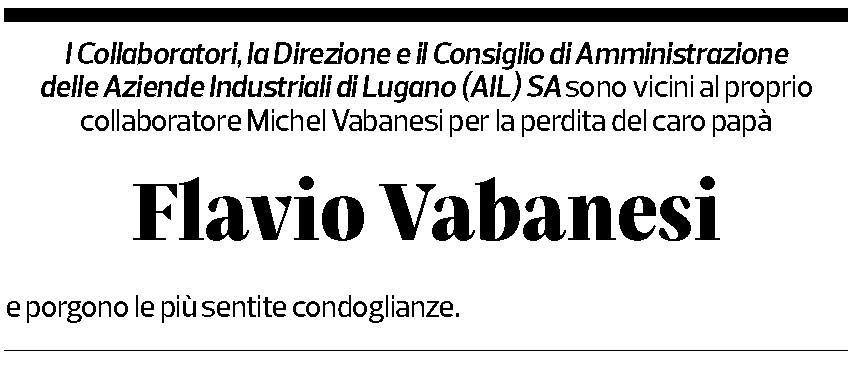 Annuncio funebre Flavio Vabanesi