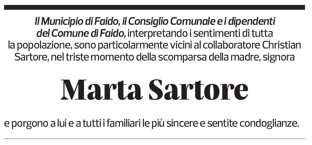 Annuncio funebre Marta Sartore