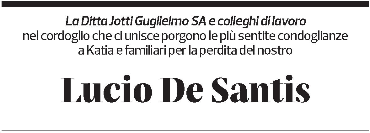 Annuncio funebre Lucio De Santis