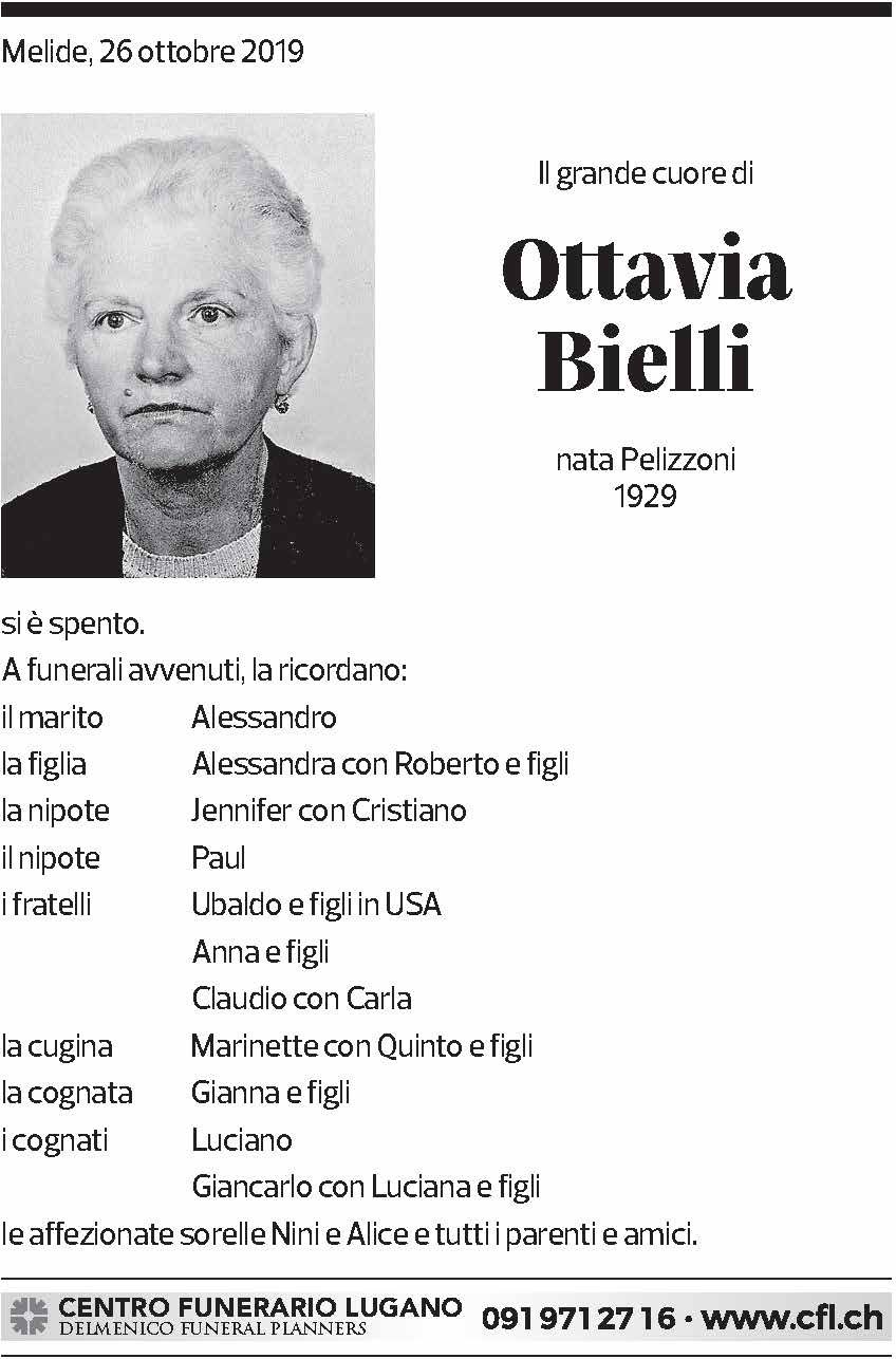 Annuncio funebre Ottavia Bielli