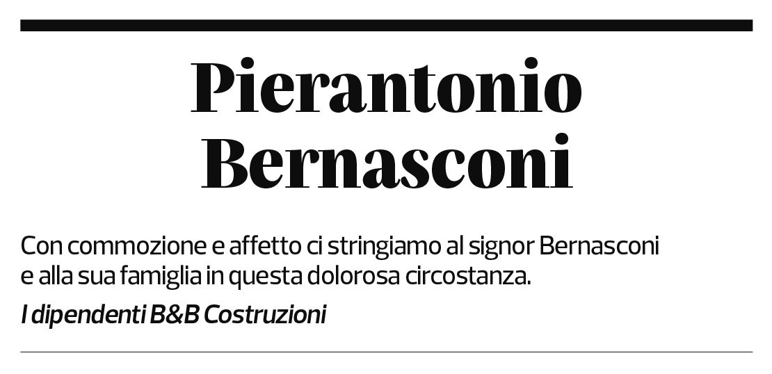 Annuncio funebre Pierantonio Bernasconi