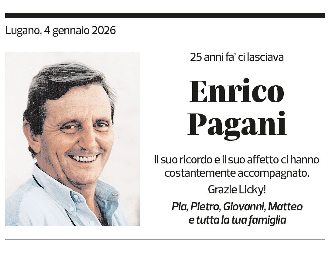 Annuncio funebre Enrico Pagani