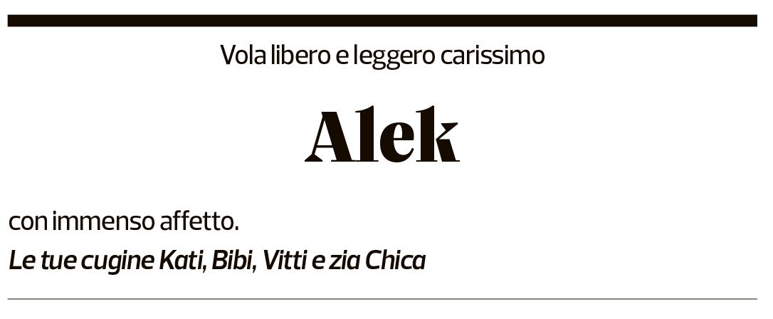 Annuncio funebre Aleksander Jaks