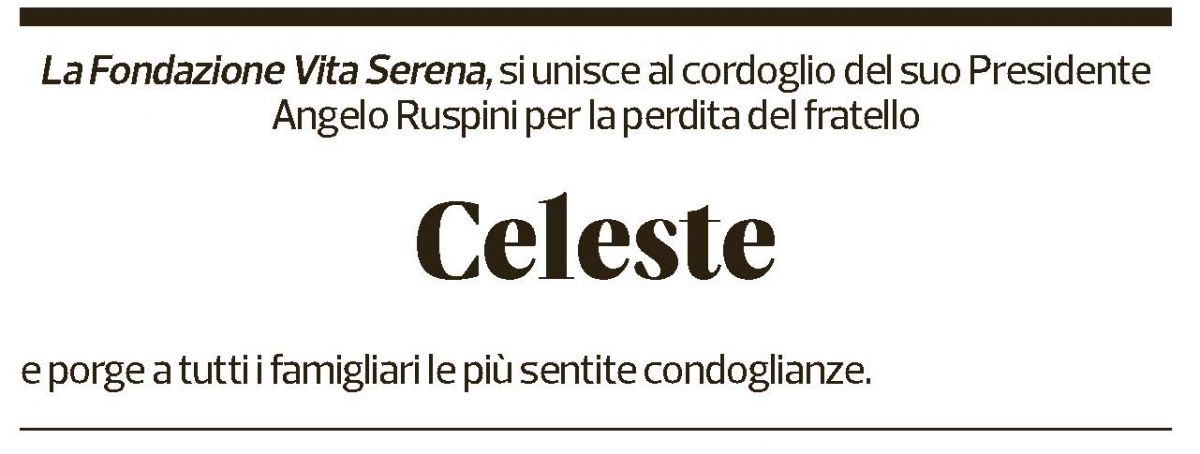Annuncio funebre Celeste Ruspini