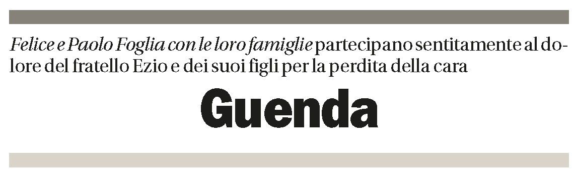 Annuncio funebre Guenda Foglia