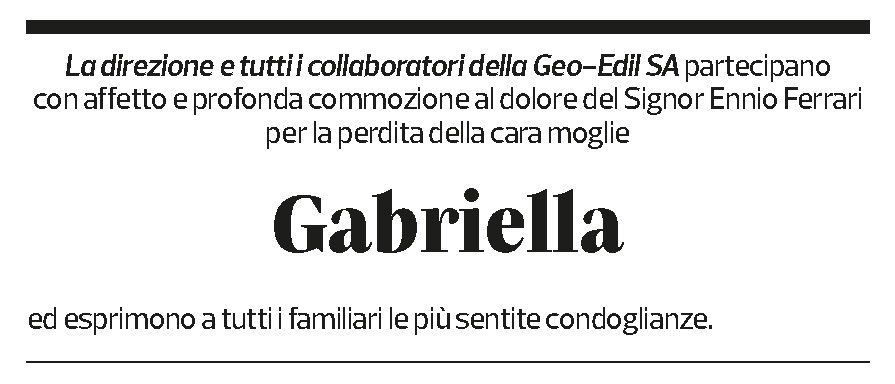 Annuncio funebre Gabriella Clelia Antonia Ferrari