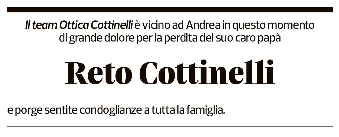 Annuncio funebre Reto Cottinelli