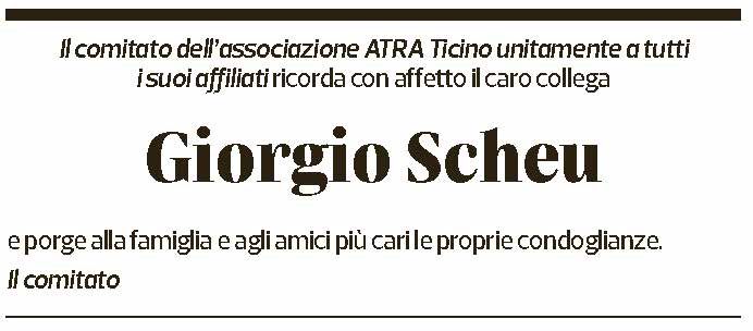 Annuncio funebre Giorgio Scheu