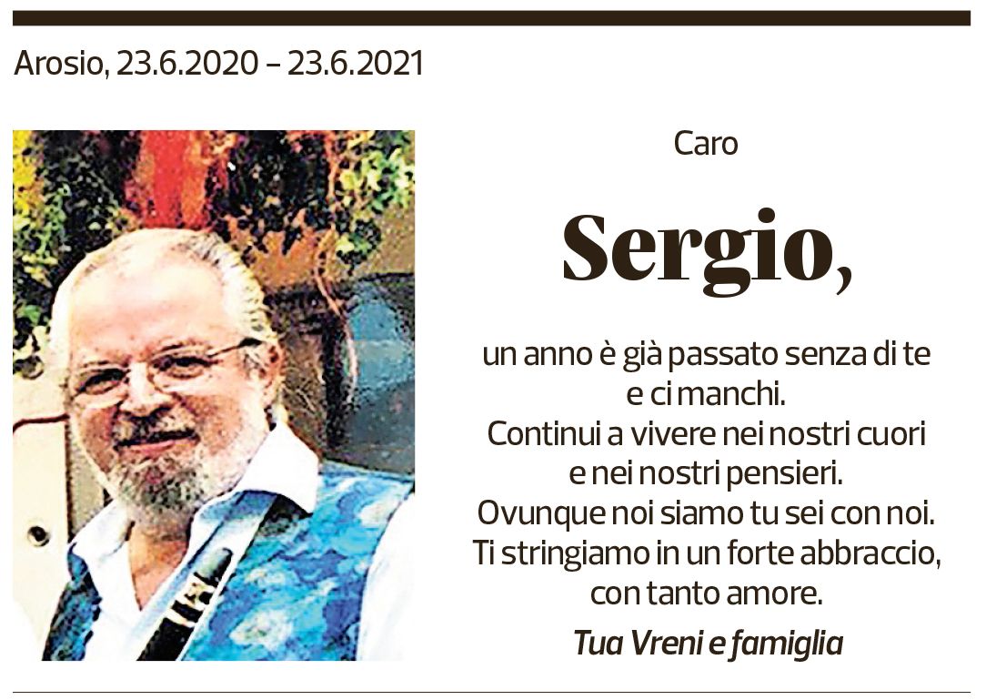 Annuncio funebre Sergio 