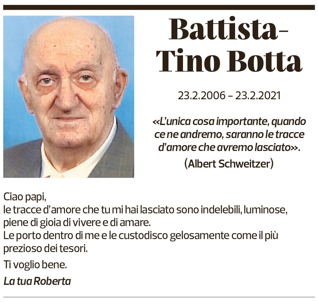 Annuncio funebre Battista-tino Botta