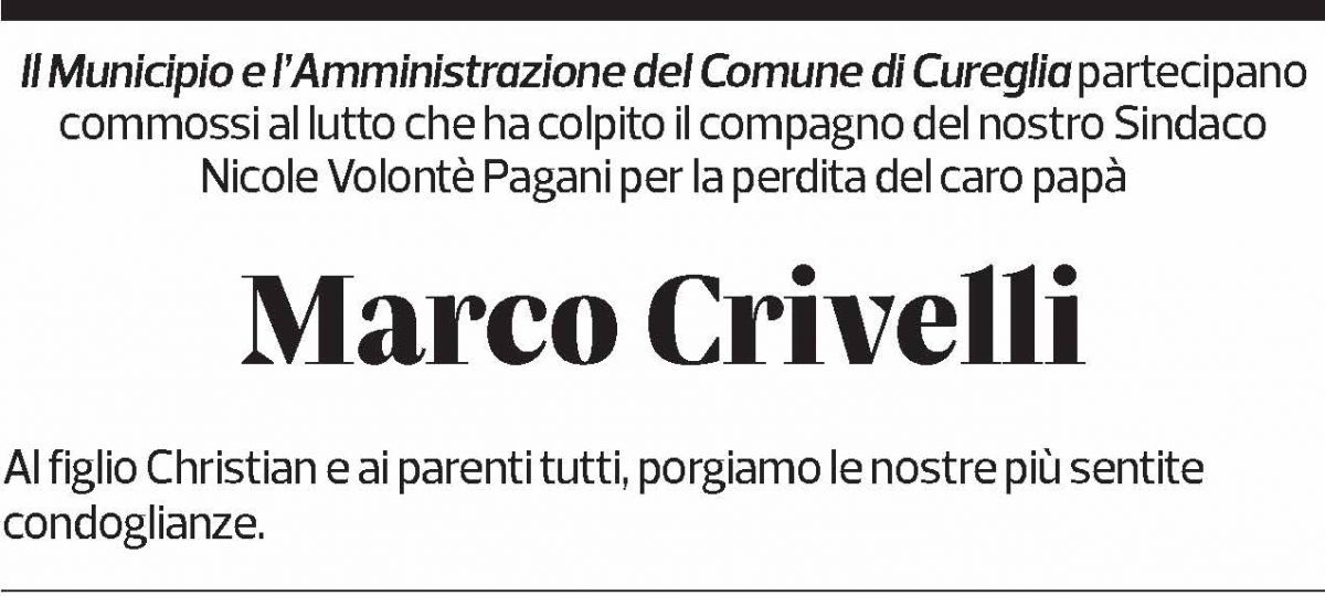 Annuncio funebre Marco Crivelli