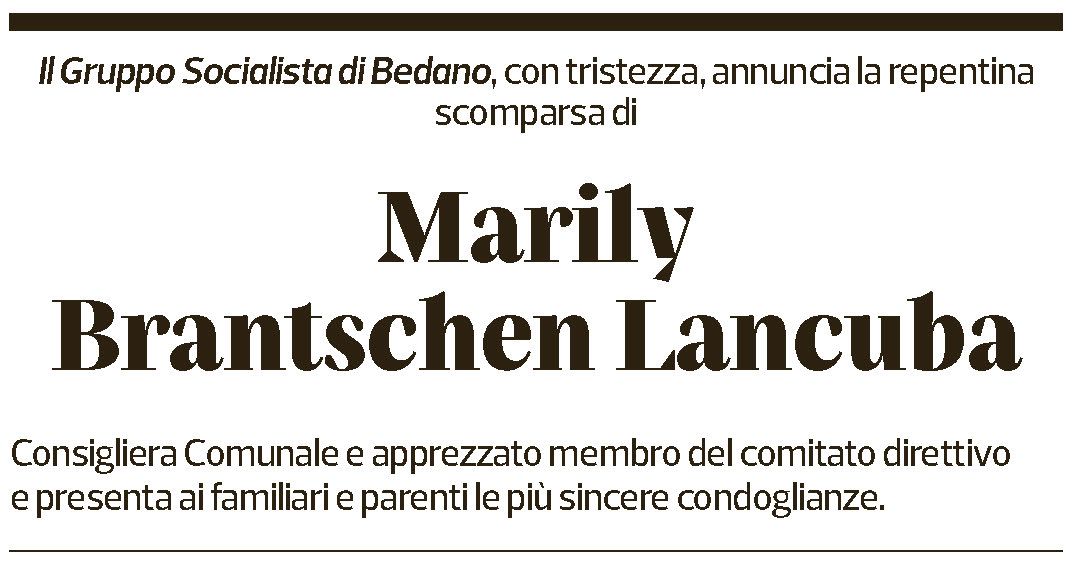 Annuncio funebre Marily Brantschen Lancuba