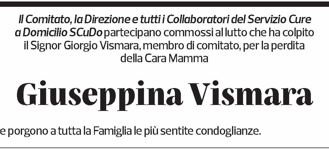 Annuncio funebre Giuseppina Vismara