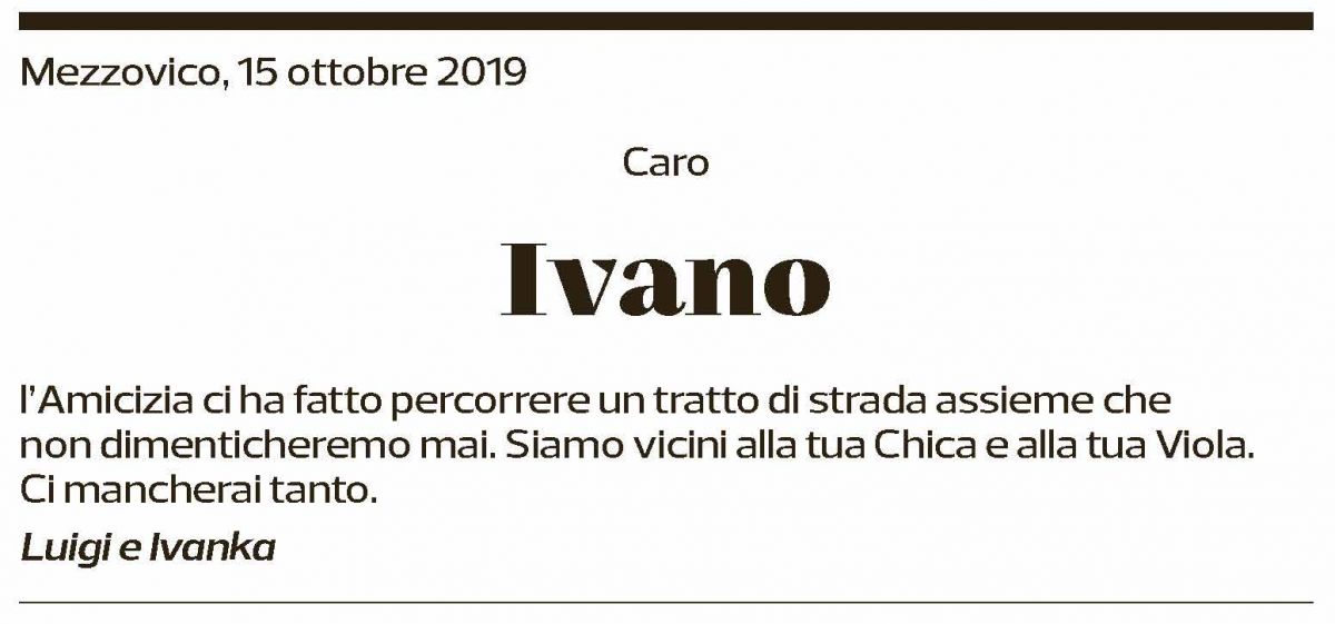 Annuncio funebre Ivano Biasca