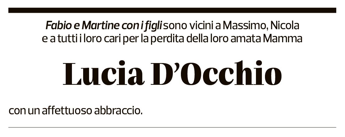 Annuncio funebre Lucia D'occhio