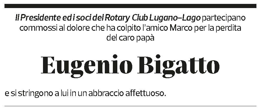 Annuncio funebre Eugenio Bigatto