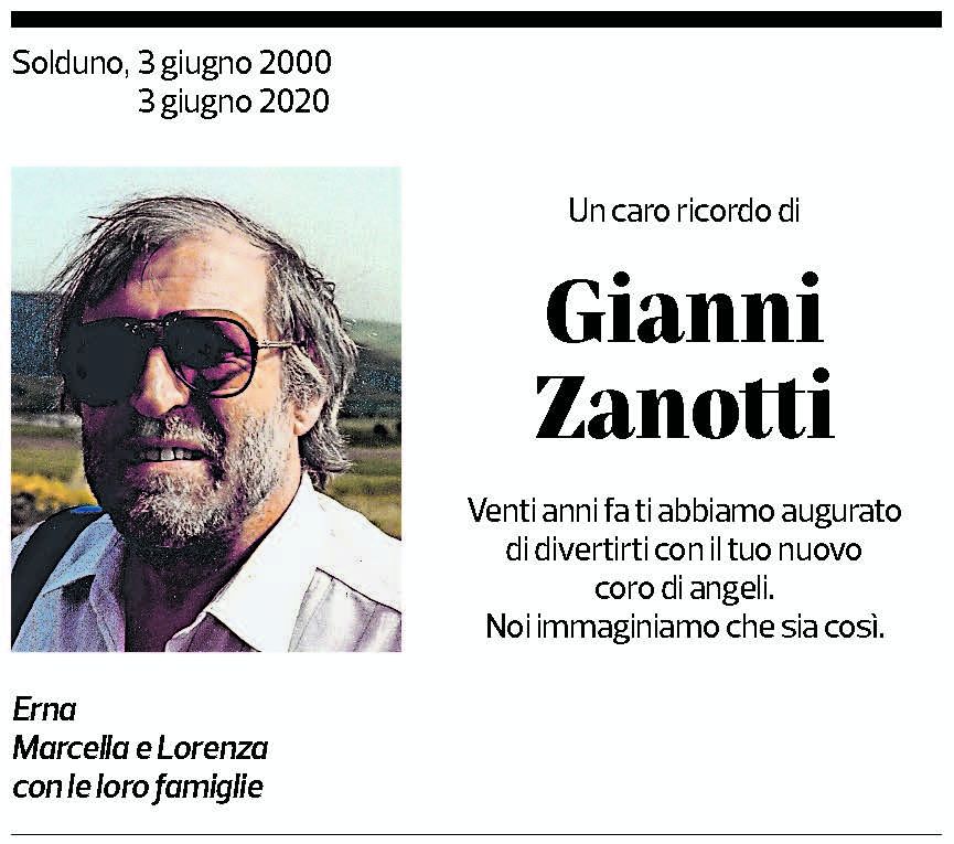 Annuncio funebre Gianni Zanotti