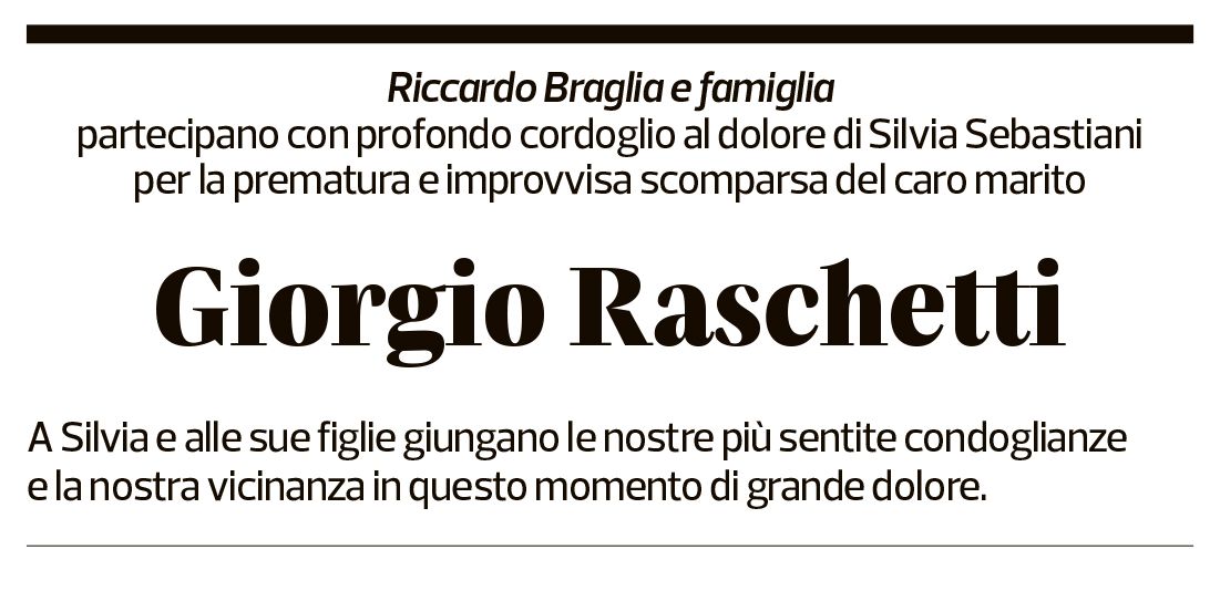 Annuncio funebre Giorgio Raschetti