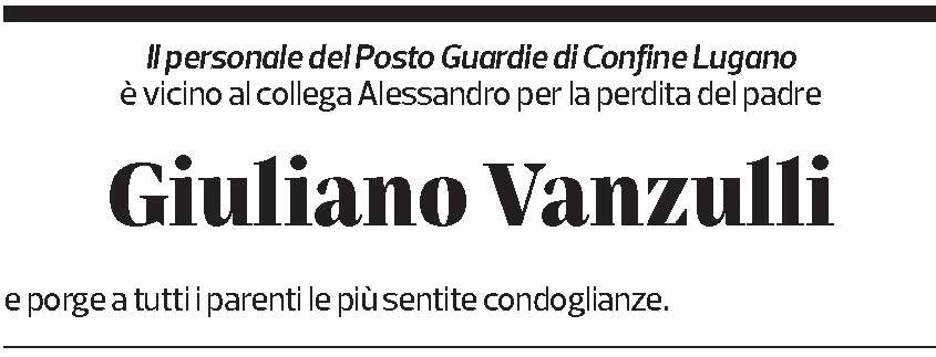 Annuncio funebre Giuliano Vanzulli