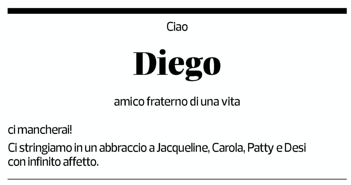 Annuncio funebre Diego Lissi