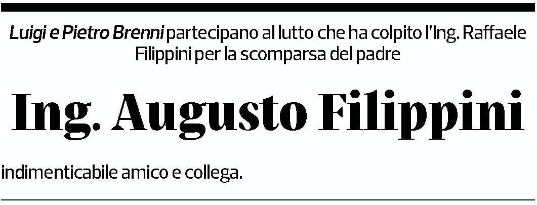 Annuncio funebre Augusto Filippini
