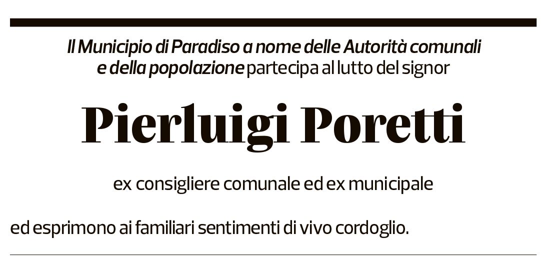 Annuncio funebre Pierluigi Poretti