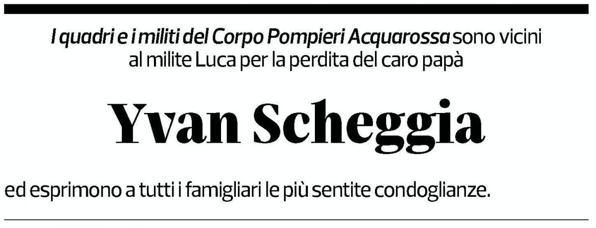Annuncio funebre Yvan Scheggia