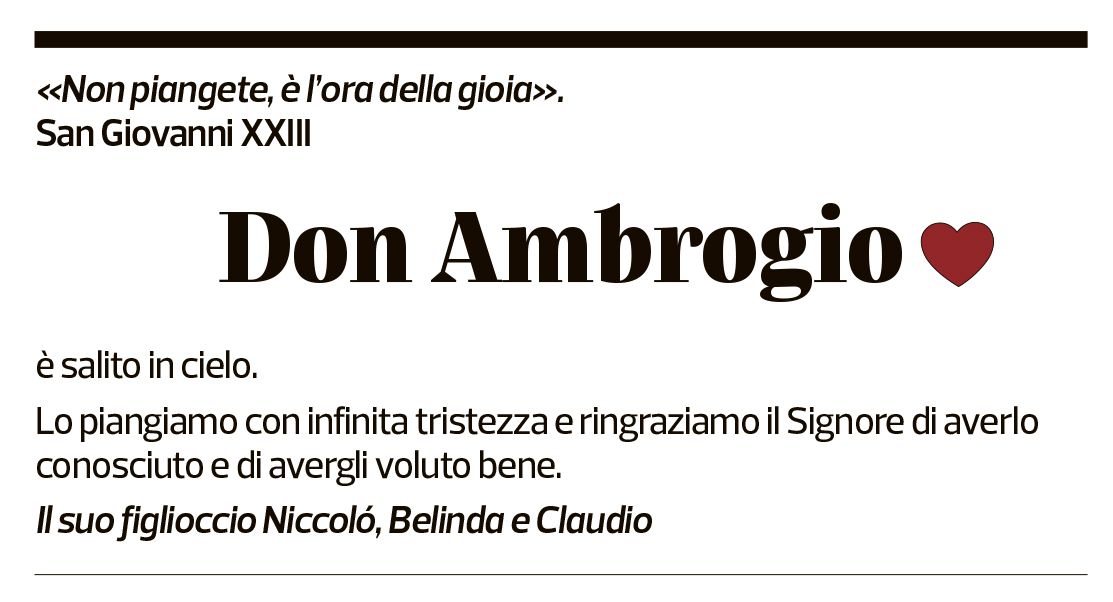 Annuncio funebre Ambrogio Bosisio