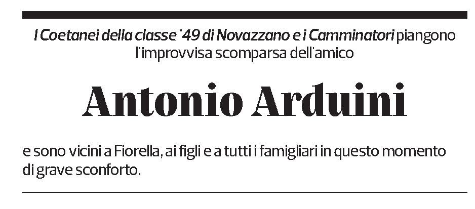Annuncio funebre Antonio Arduini