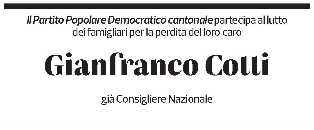 Annuncio funebre Gianfranco Cotti