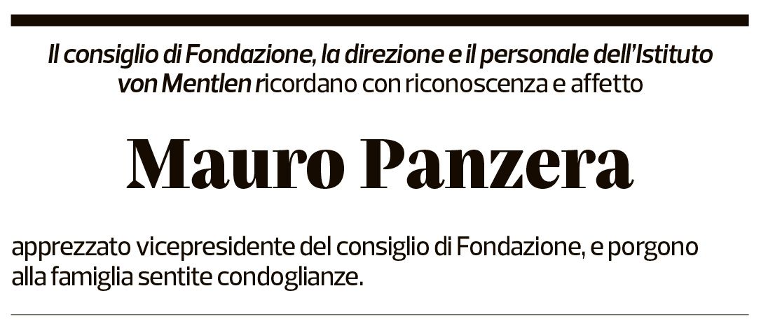 Annuncio funebre Mauro Panzera