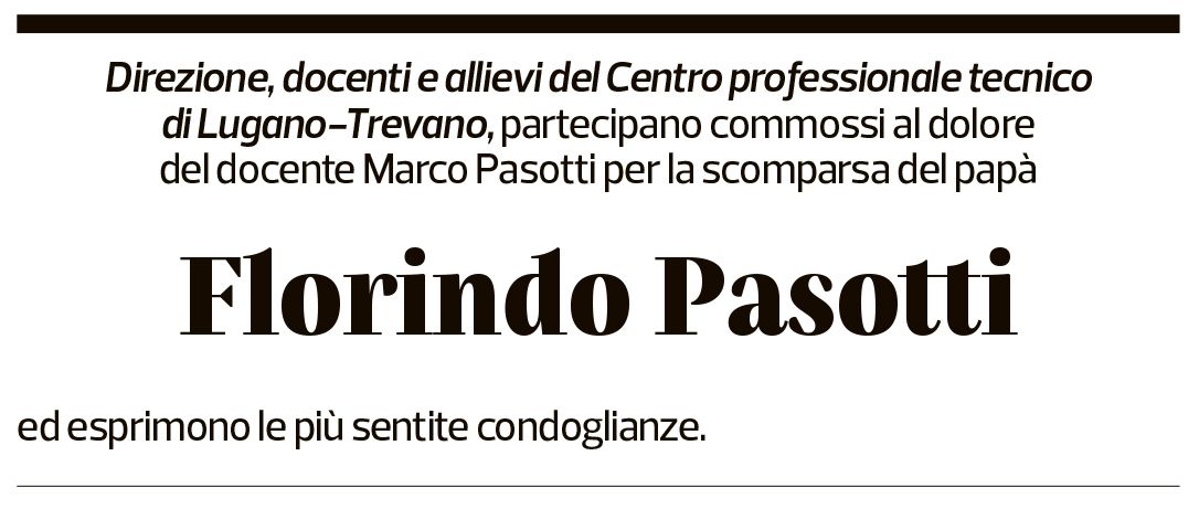 Annuncio funebre Florindo Pasotti