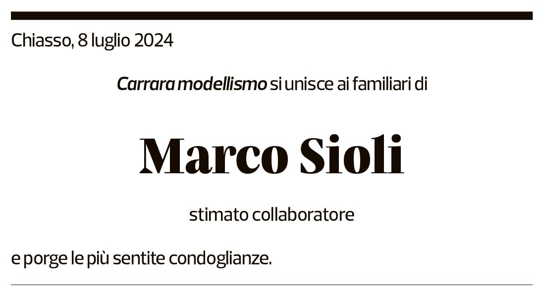 Annuncio funebre Marco Sioli